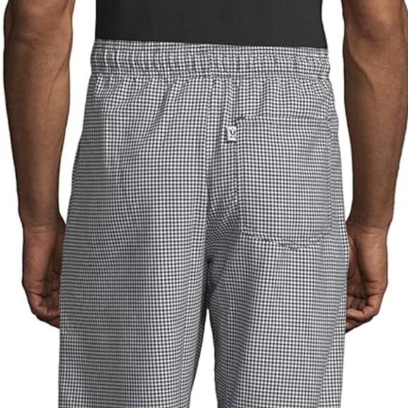 Chefs Pants checked elastic Drawstring waist size S - Picture 2 of 12